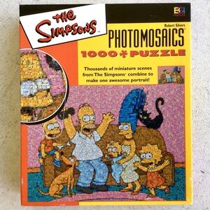 Vintage The Simpsons Photomosaics Puzzle 1000 Pieces COMPLETE Family Portrait